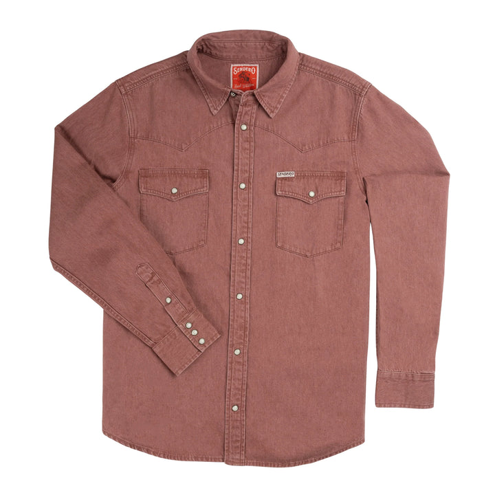 Sendero Men's The Wyatt Pearl Snap Long Sleeve Denim Shirt - Madera - Sun Diego Boardshop