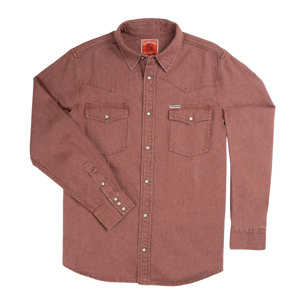 Sendero Men's The Wyatt Pearl Snap Long Sleeve Denim Shirt - Madera - Sun Diego Boardshop