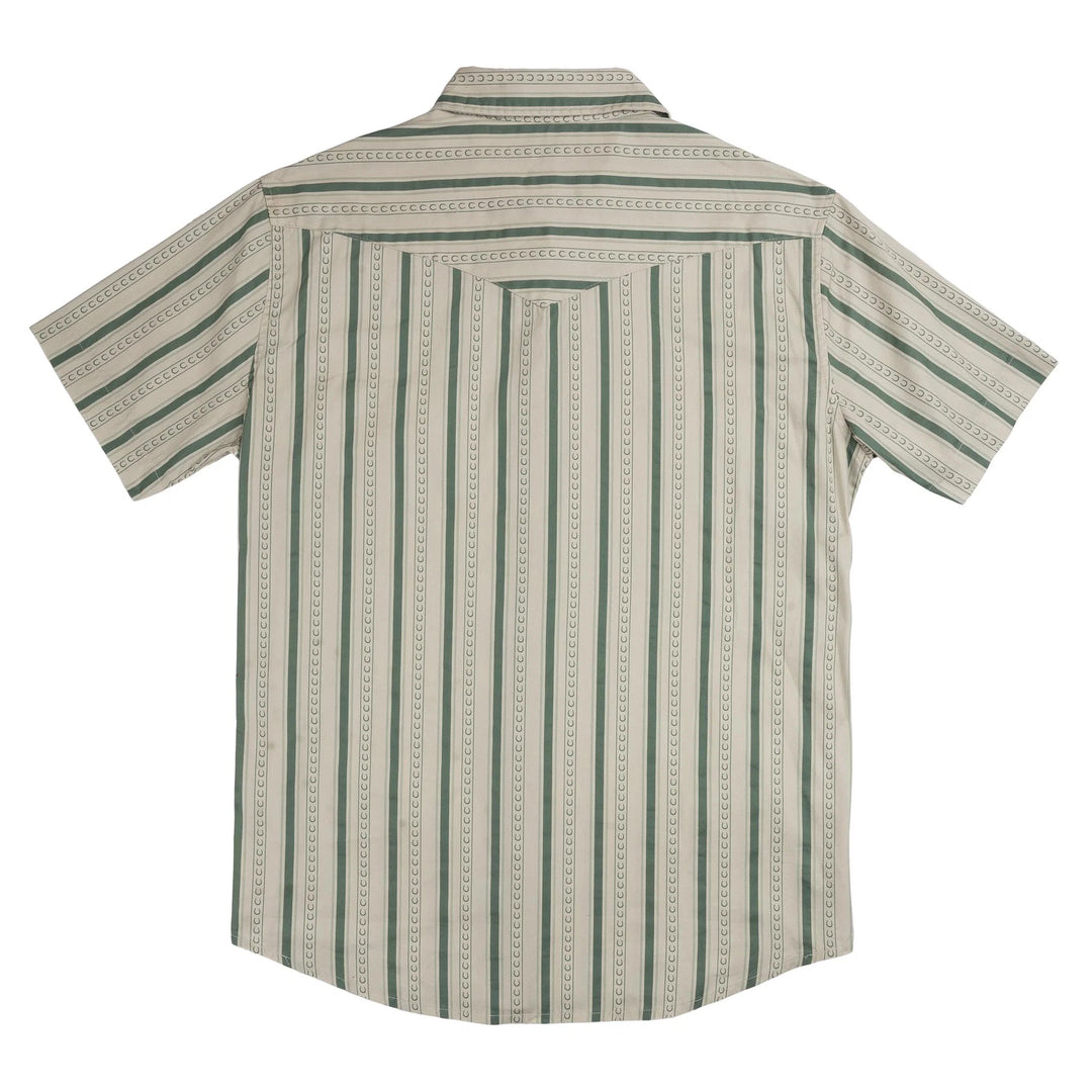 Sendero Men's The Wyatt Pearl Snap Short Sleeve Shirt - Horseshoe Stripe