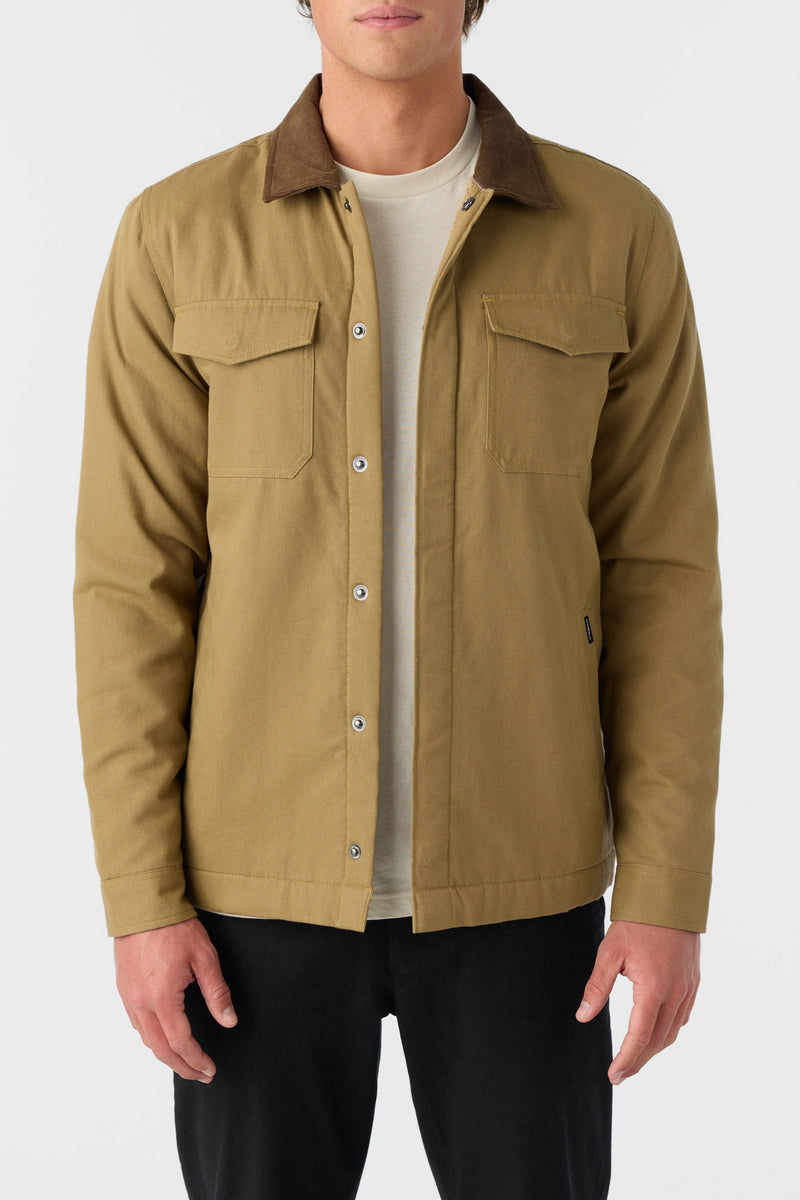 ONeill BRONSEN HIGH PILE LINED BARN JACKET - DARK KHAKI - Sun Diego Boardshop