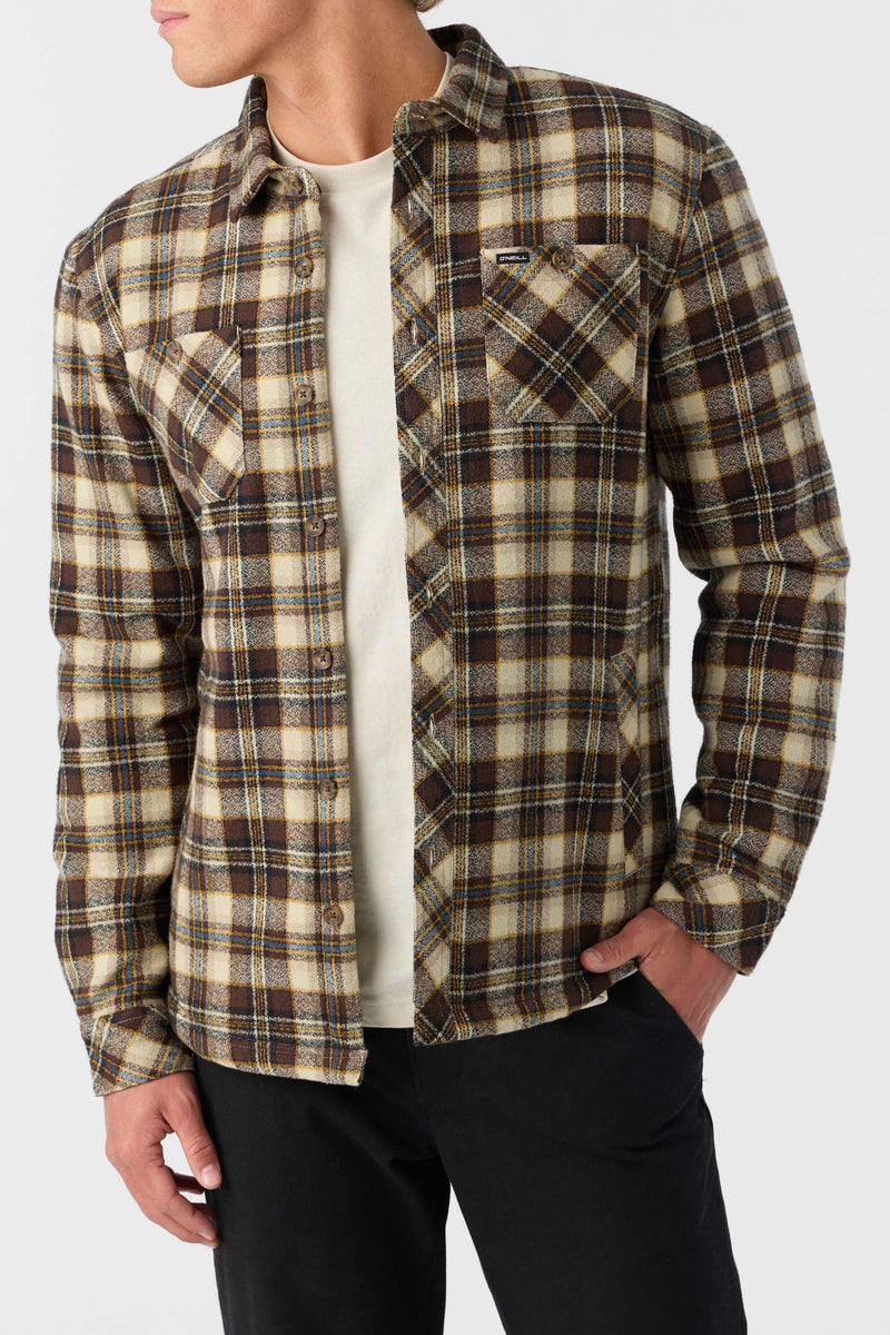 ONeill REDMOND FLANNEL HIGH PILE LINED JACKET - LIGHT KHAKI 2 - Sun Diego Boardshop