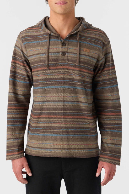 ONeill BAVARO STRIPE PONCHO PULLOVER FLEECE - CHOCOLATE CHIP - Sun Diego Boardshop