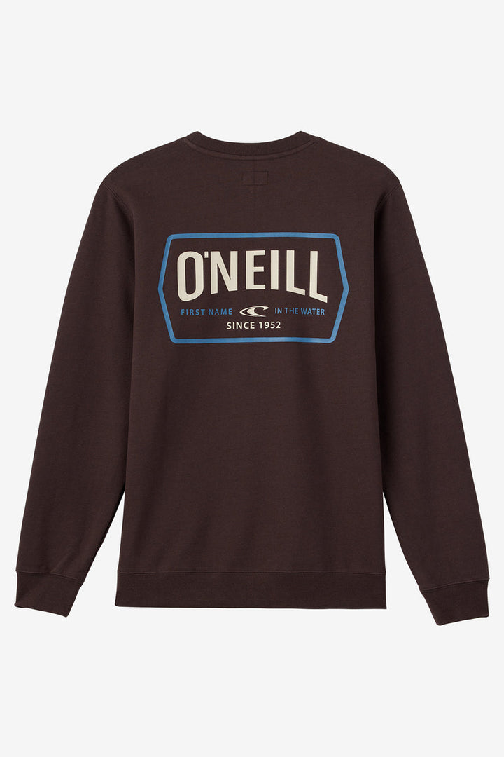 Oneill FIFTY TWO CREW NECK FLEECE - SEAL BROWN - Sun Diego Boardshop