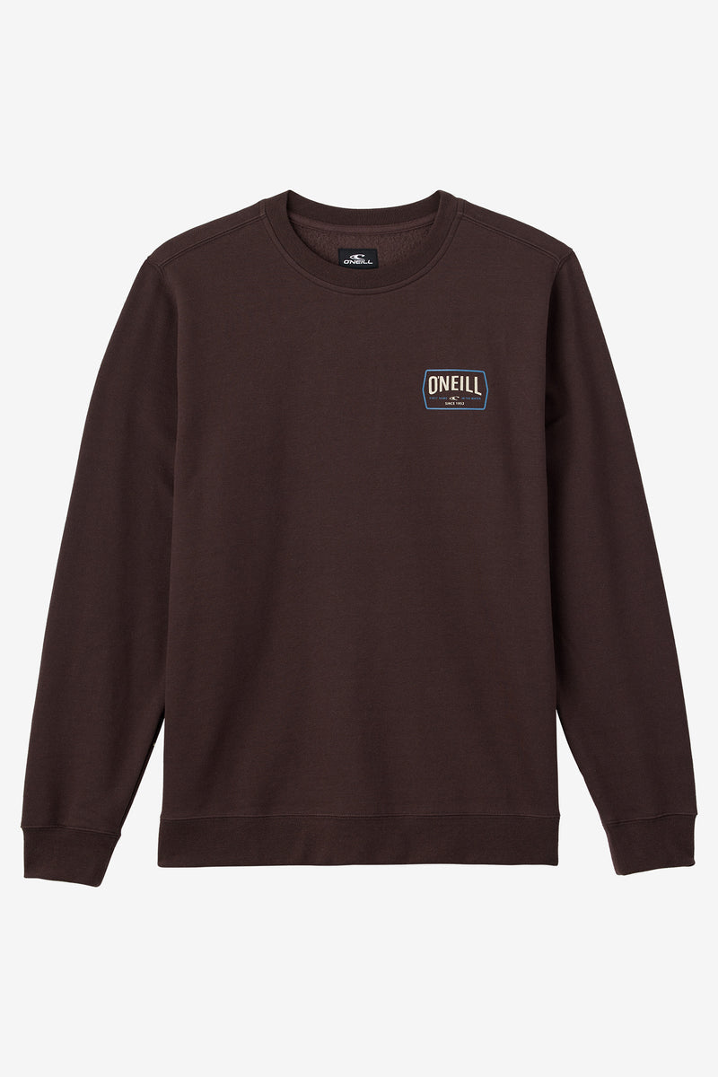 Oneill FIFTY TWO CREW NECK FLEECE - SEAL BROWN - Sun Diego Boardshop