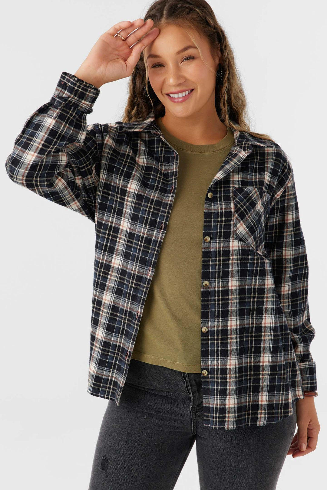 Oneill LOGAN FLANNEL LONG SLEEVE TOP - CEDAR WOOD - Sun Diego Boardshop