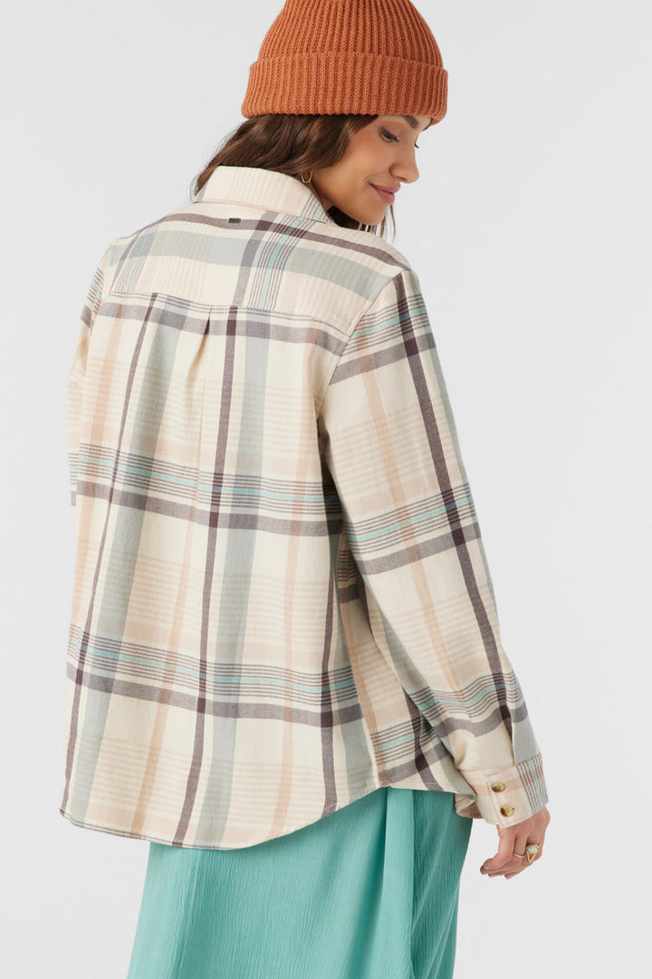 ONeill BROOKS FLANNEL OVERSIZED FIT SHIRT - MOTHER OF PEARL - Sun Diego Boardshop