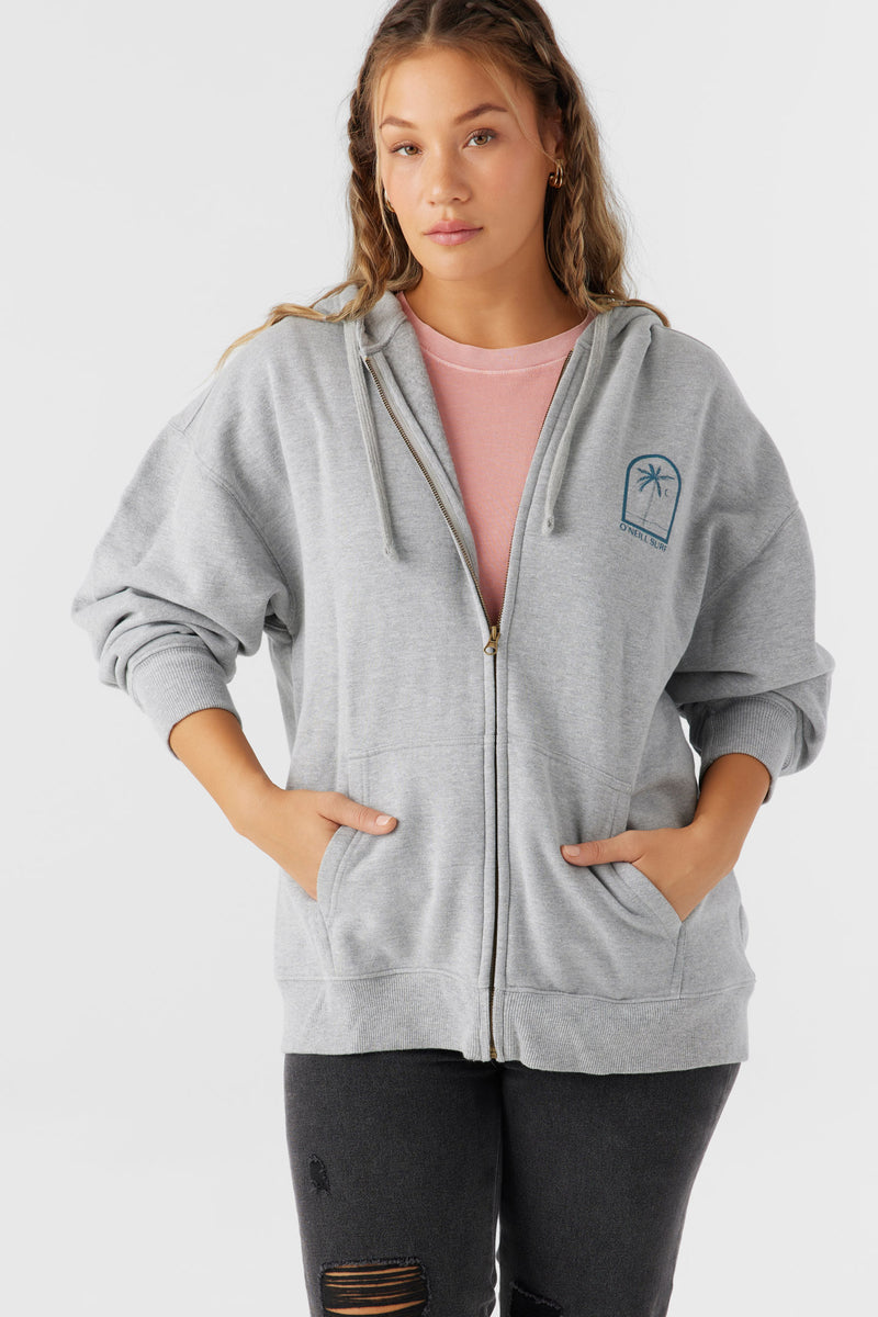 ONeill BYRON HOODED OVERSIZED ZIP FLEECE JACKET - HEATHER GREY - Sun Diego Boardshop