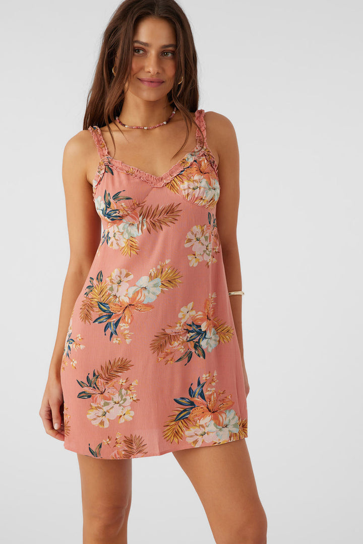 Oneill LUELLA PUNTA TROPICAL MINI DRESS - CANYON CLAY - Sun Diego Boardshop