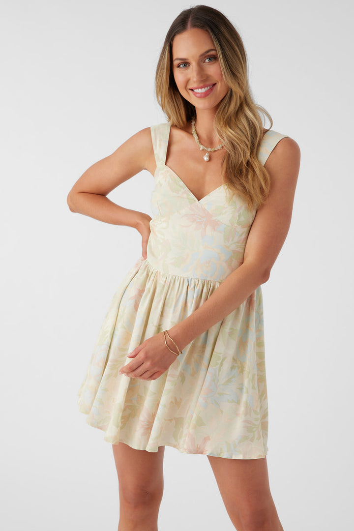 Oneill NYX VEDA TROPICAL DROP WAIST MINI DRESS - LINT - Sun Diego Boardshop