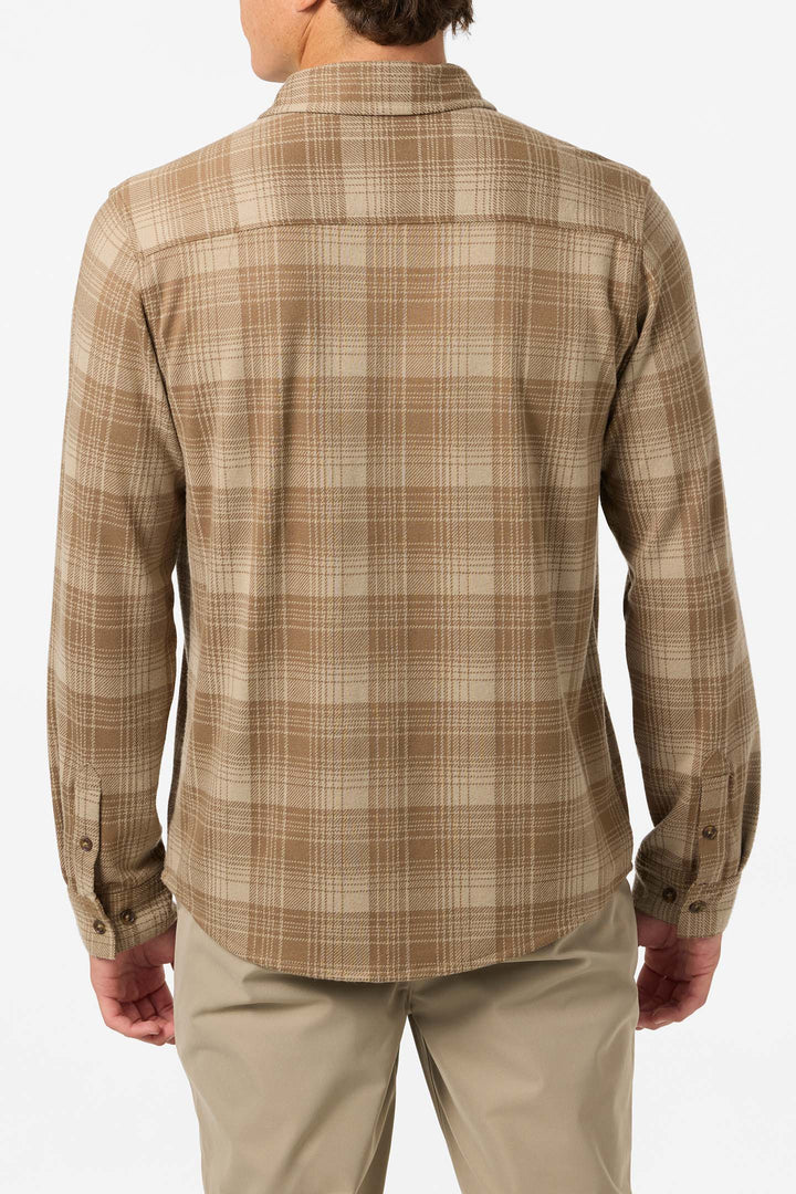 O`Neill Sutton Knit Plaid Standard Fit Long Sleeve Shirt - Dark Khaki - Sun Diego Boardshop