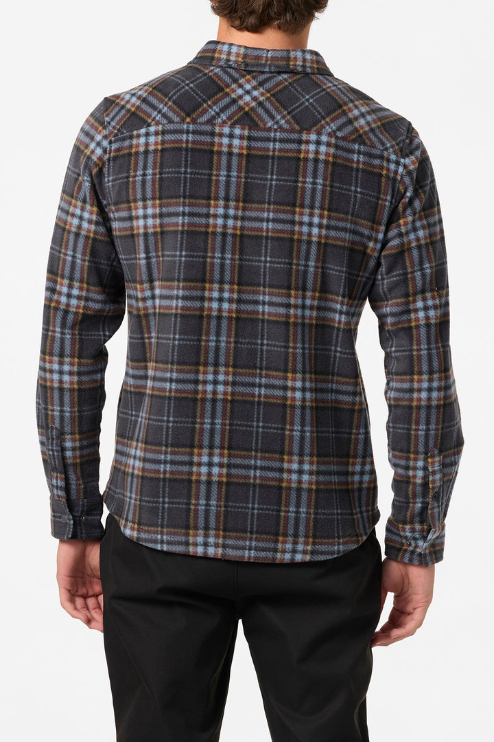 O`Neill Glacier Plaid Superfleece Standard Fit Long Sleeve Shirt - Phantom