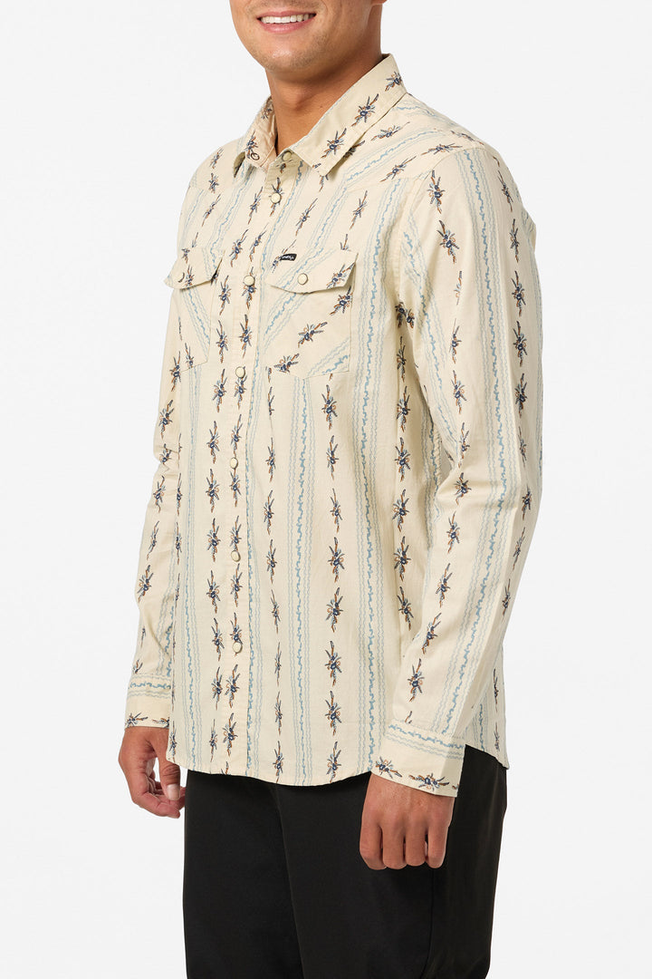 O`Neill Bar Dog Long Sleeve Standard Fit Shirt - Khaki 2 - Sun Diego Boardshop