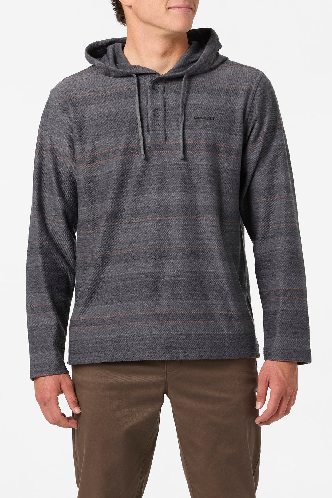 O`Neill Bavaro Stripe Poncho Pullover Fleece - Black - Sun Diego Boardshop