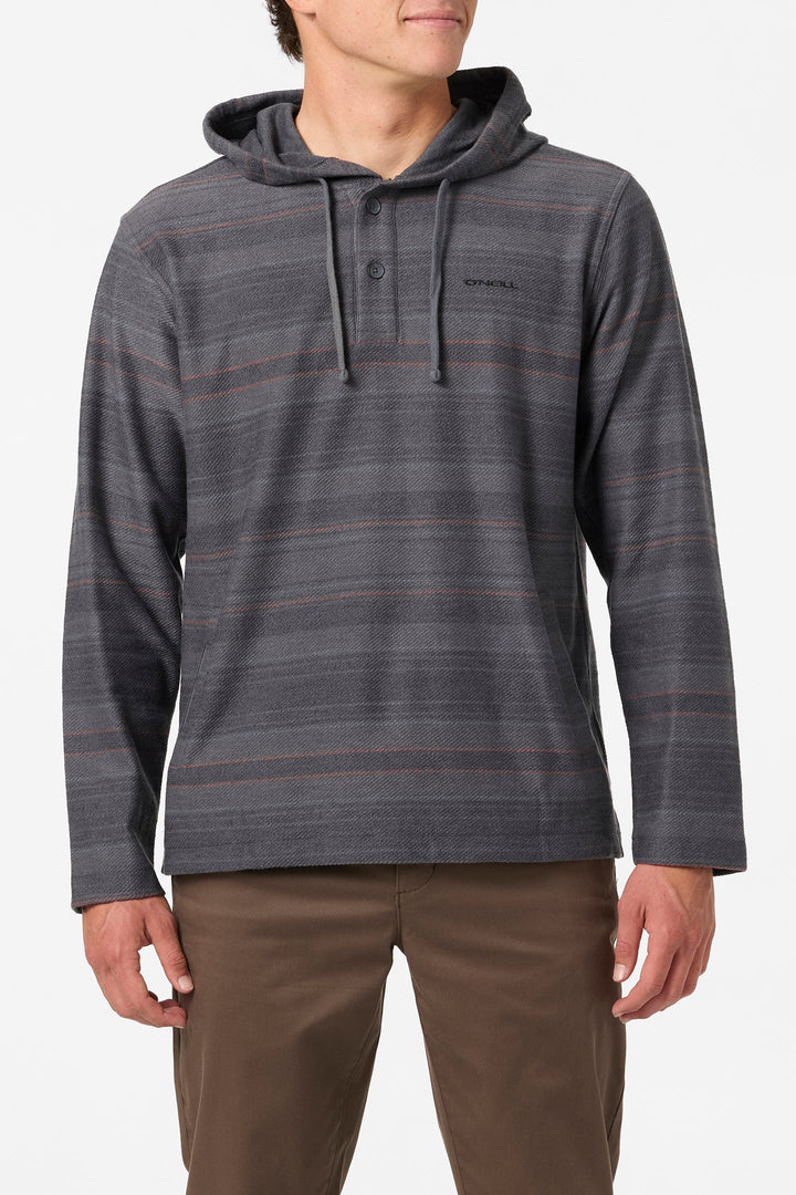 O`Neill Bavaro Stripe Poncho Pullover Fleece - Black - Sun Diego Boardshop
