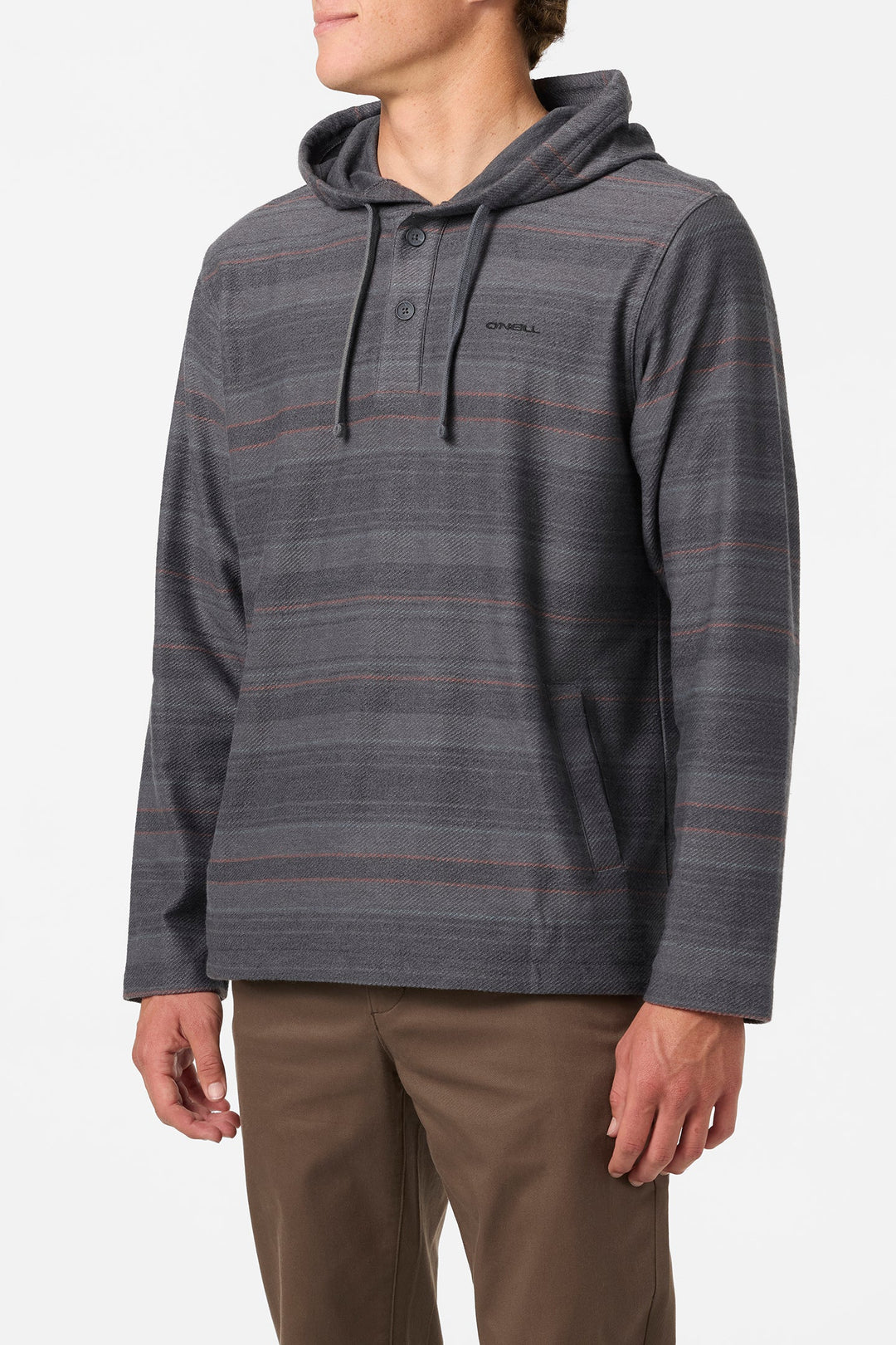 O`Neill Bavaro Stripe Poncho Pullover Fleece - Black - Sun Diego Boardshop
