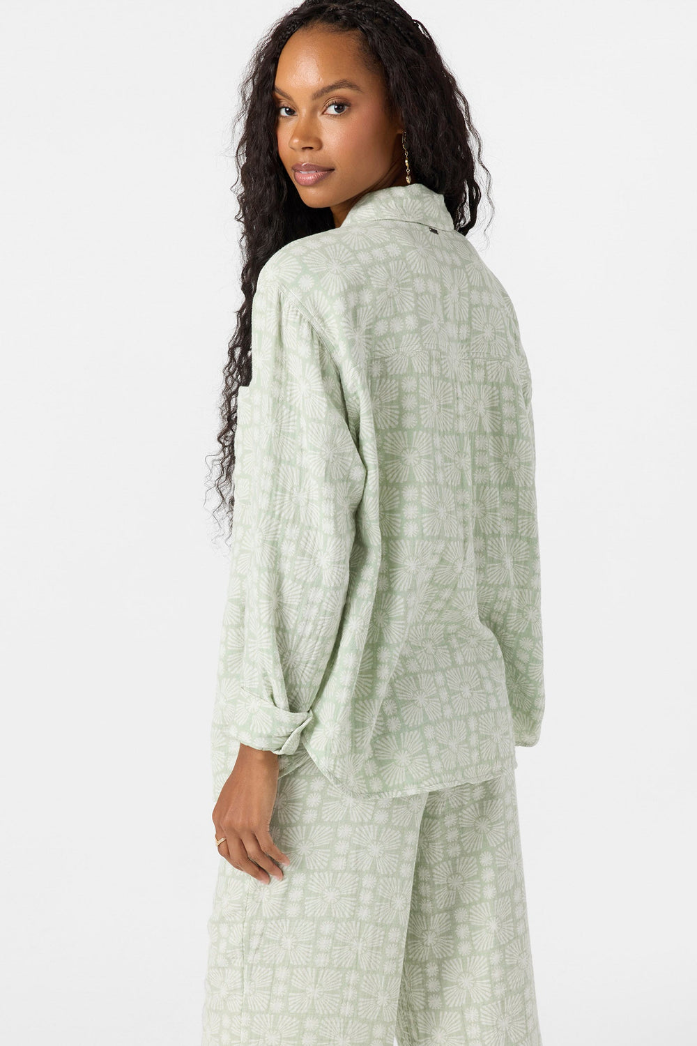 O`Neill Leni Relaxed Geo Long Sleeve Top - Seafoam - Sun Diego Boardshop