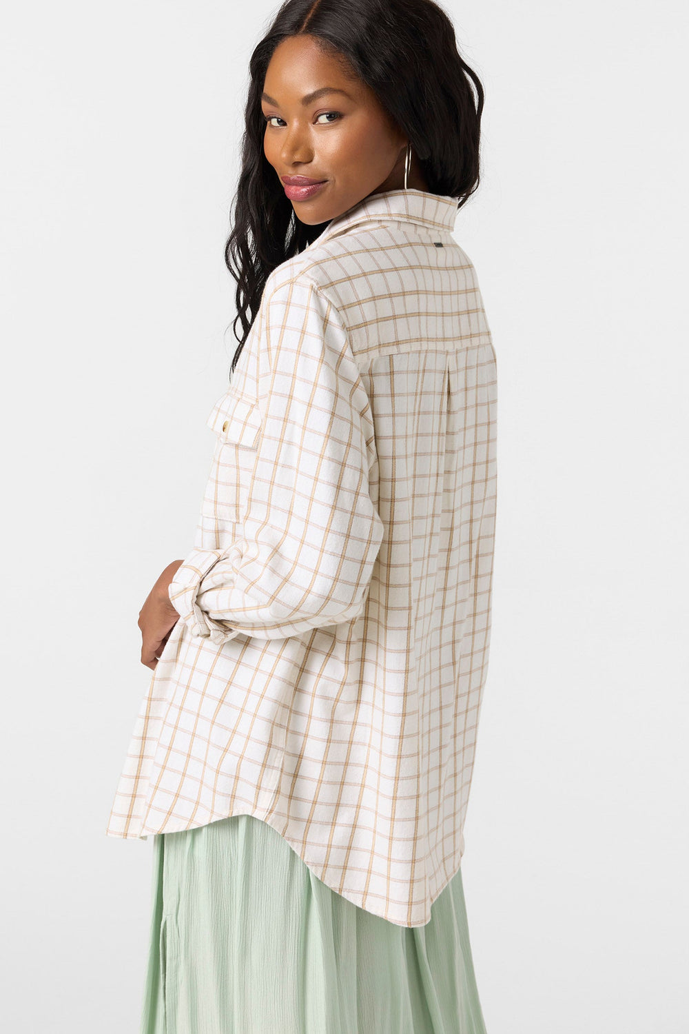 O`Neill Brooks Flannel Long Sleeve Top - Winter White - Sun Diego Boardshop