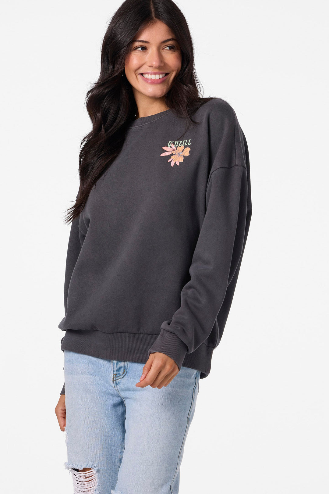 O`Neill Solis Crew Crew Neck Fleece - Washed Black - Sun Diego Boardshop