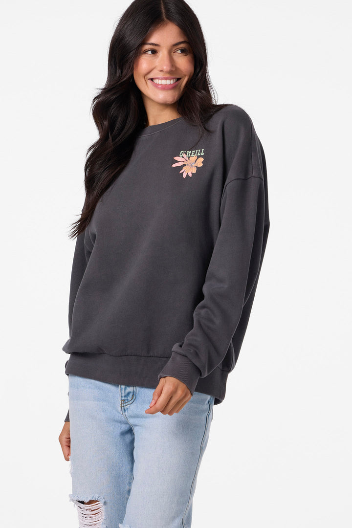 O`Neill Solis Crew Crew Neck Fleece - Washed Black - Sun Diego Boardshop