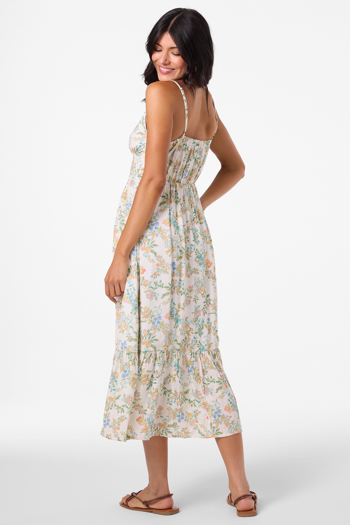 O`Neill Pilar Nayomi Floral Midi Dress - Winter White – Sun Diego