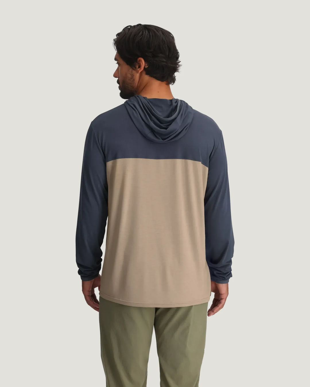 Free Fly Men's Bamboo Hybrid Hoodie - Storm Cloud/Desert Tan - Sun Diego Boardshop