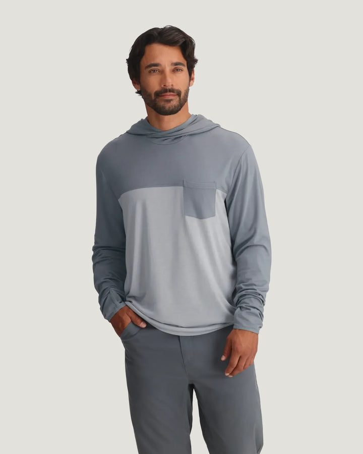 Free Fly Men's Bamboo Hybrid Hoodie - Slate/Aspen Grey - Sun Diego Boardshop