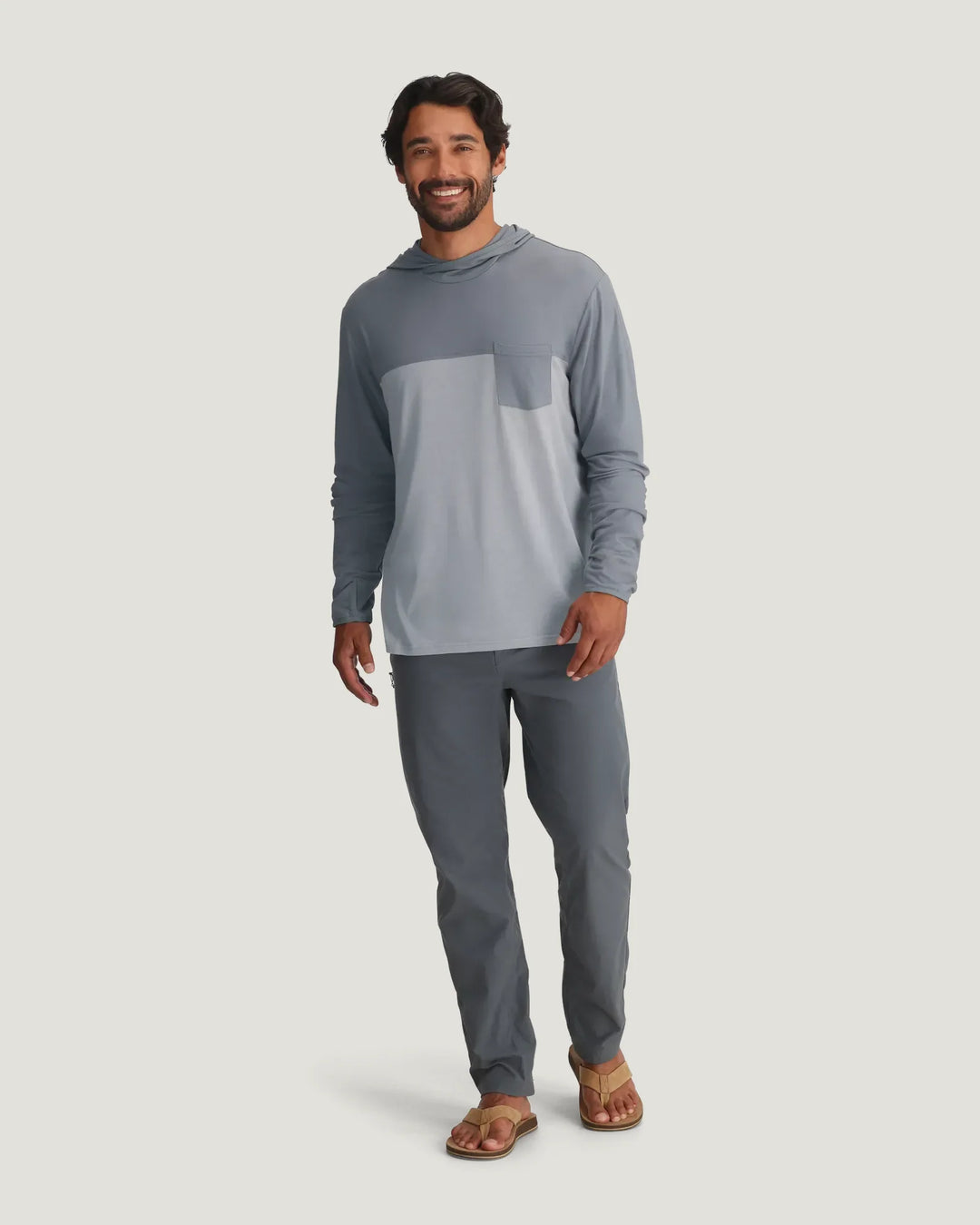 Free Fly Men's Bamboo Hybrid Hoodie - Slate/Aspen Grey - Sun Diego Boardshop