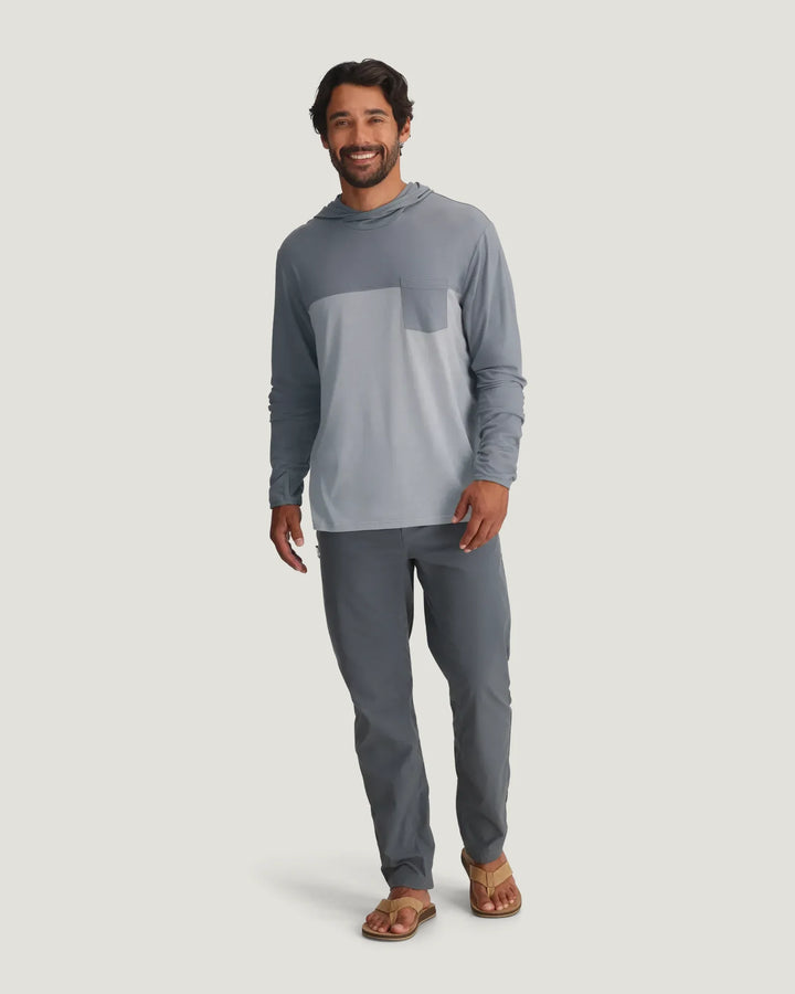 Free Fly Men's Bamboo Hybrid Hoodie - Slate/Aspen Grey - Sun Diego Boardshop