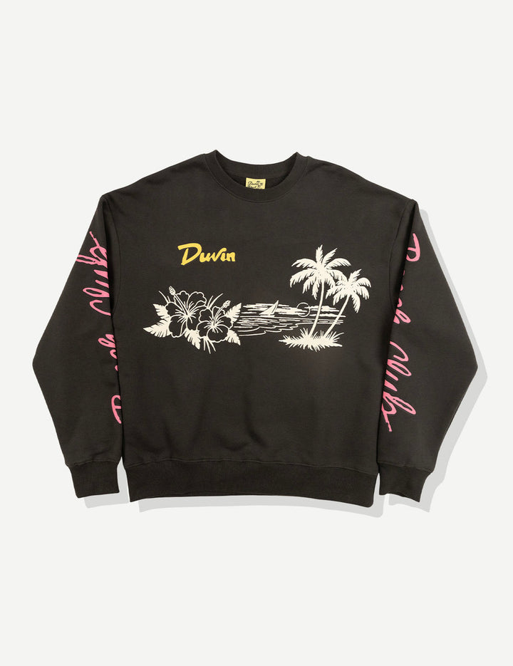 Duvin Beach Club Crew Fleece - Black
