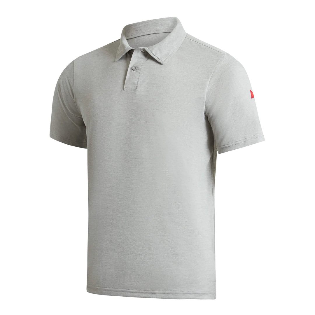 Florence Marine X Men's Airtex Collared Short Sleeve Shirt - Light Heather Grey
