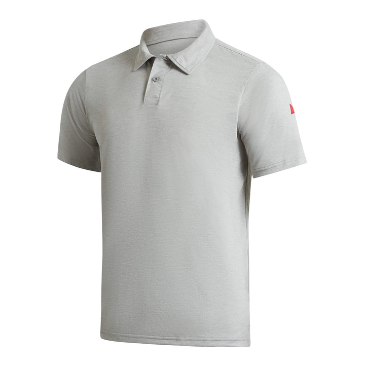 Florence Marine X Men's Airtex Collared Short Sleeve Shirt - Light Heather Grey
