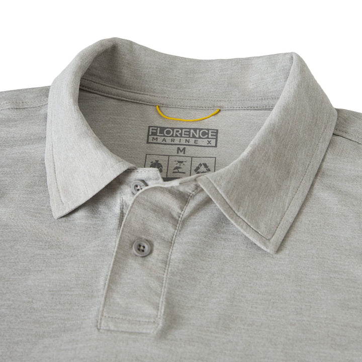 Florence Marine X Men's Airtex Collared Short Sleeve Shirt - Light Heather Grey