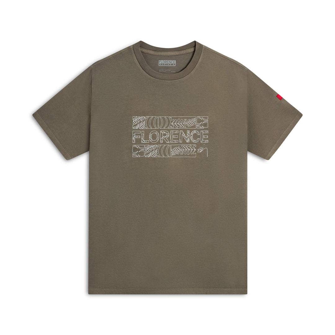 Florence Marine X Men's Sig Zane Koa T-Shirt - Moss Grey - Sun Diego Boardshop