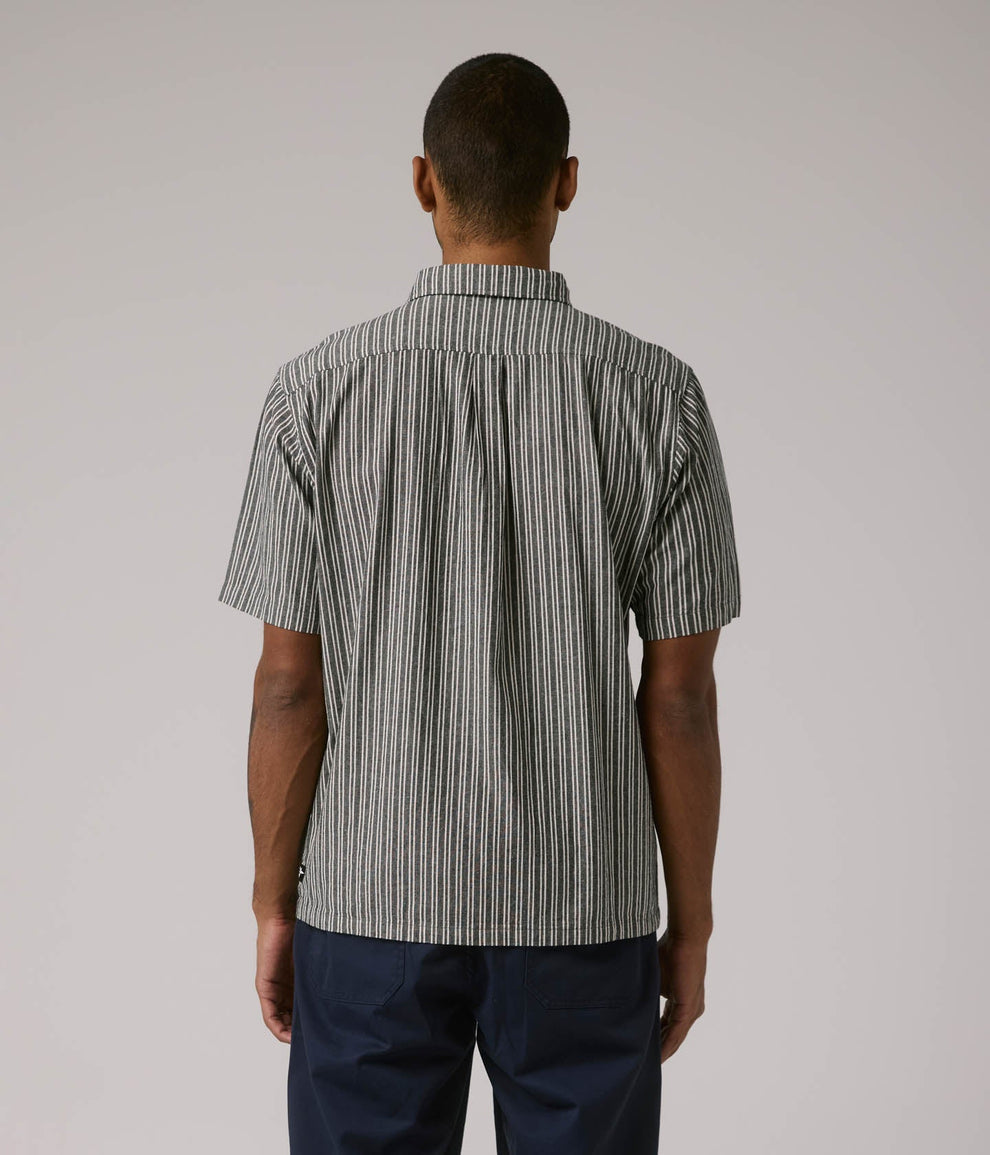 FORMER REYNOLDS STRIPE SS SHIRT - BLACK - Sun Diego Boardshop