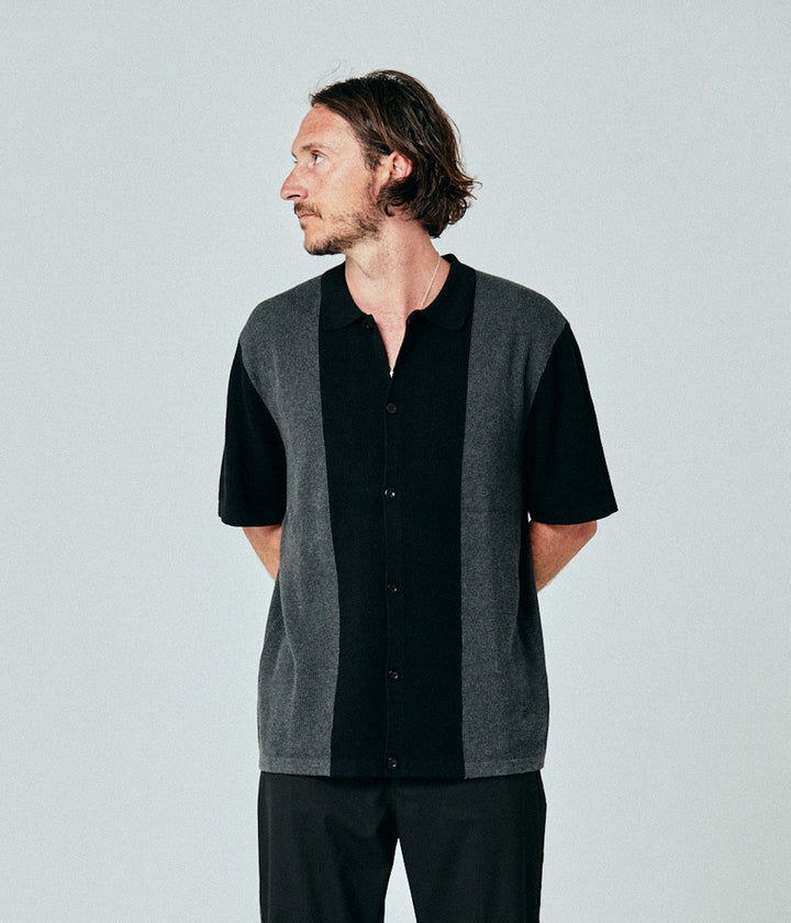 FORMER Marilyn Knit SS Shirt - BLACK CHARCOAL - Sun Diego Boardshop