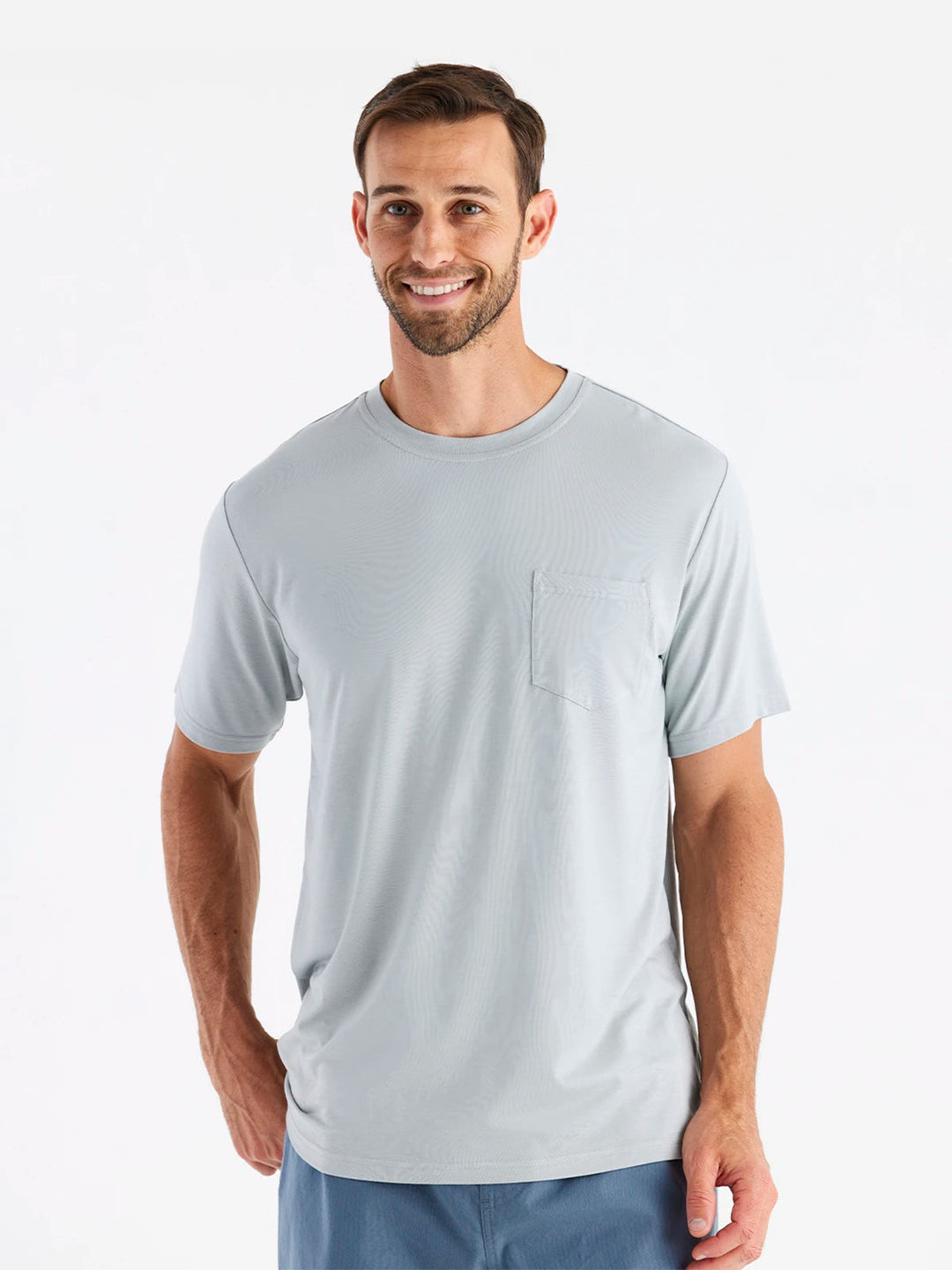Free Fly Men'S Bamboo Flex Pocket Tee - Heather Aspen Grey - Sun Diego Boardshop