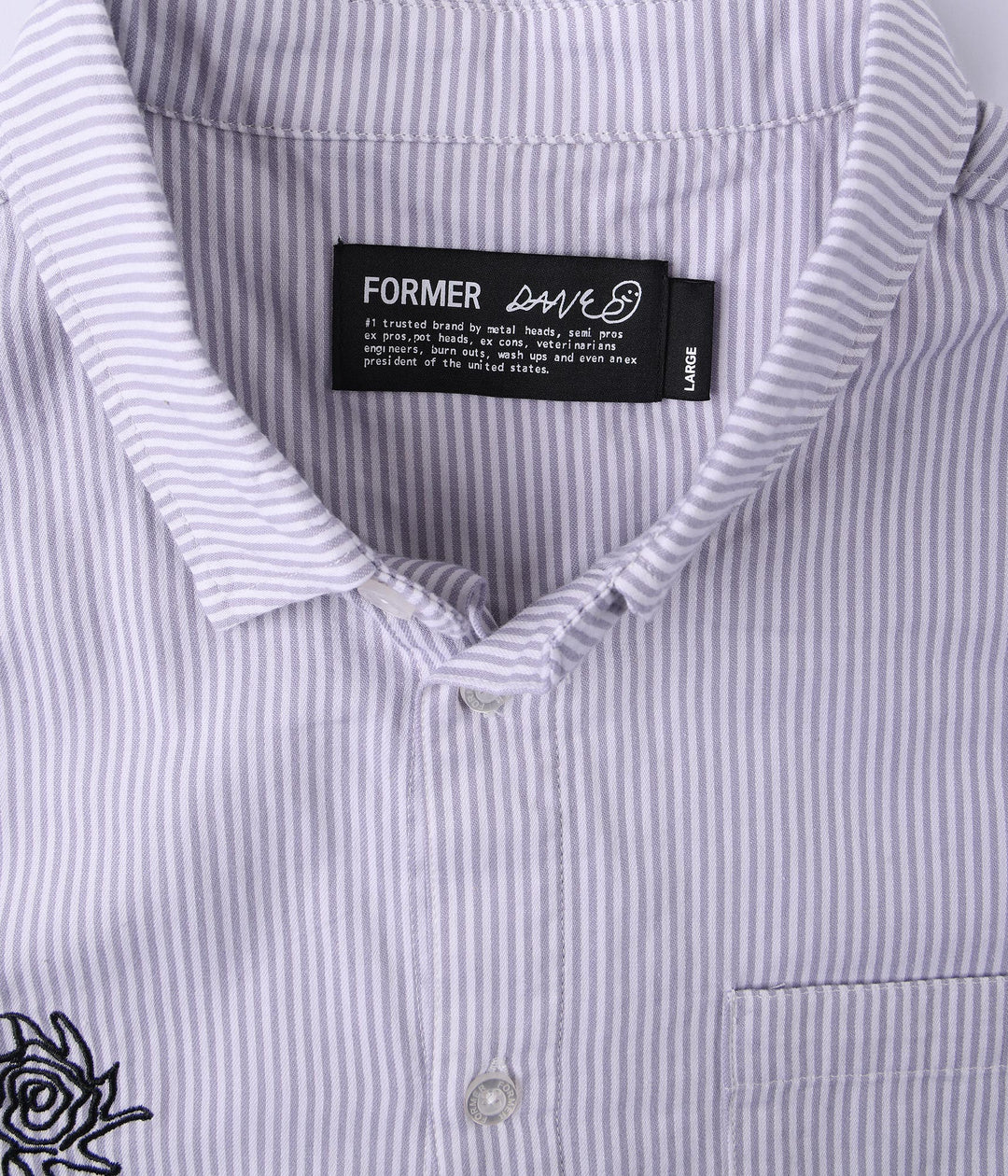 FORMER Men's DxD Reynolds Stripe SS Shirt - Grey