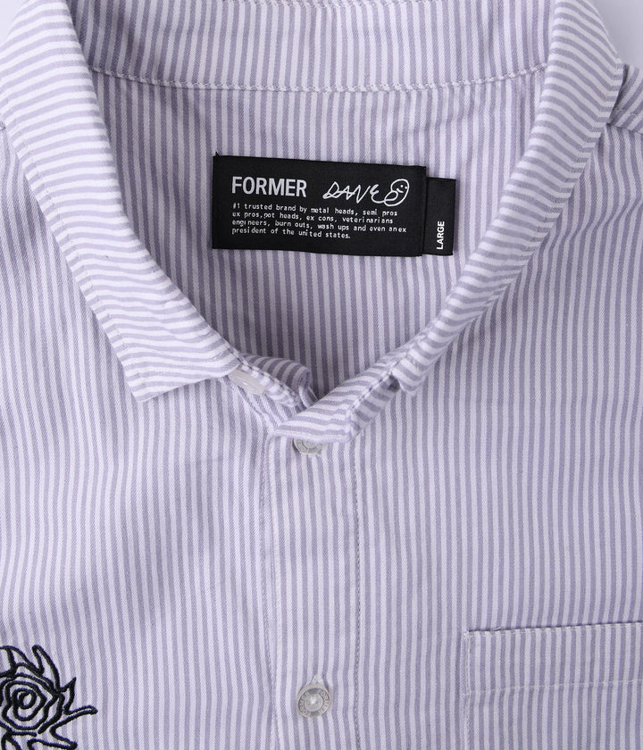 FORMER Men's DxD Reynolds Stripe SS Shirt - Grey