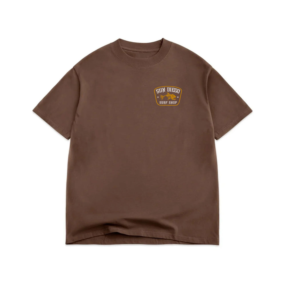 SunDiego Fishbone Boxy Fit Tee - Chocolate - Sun Diego Boardshop
