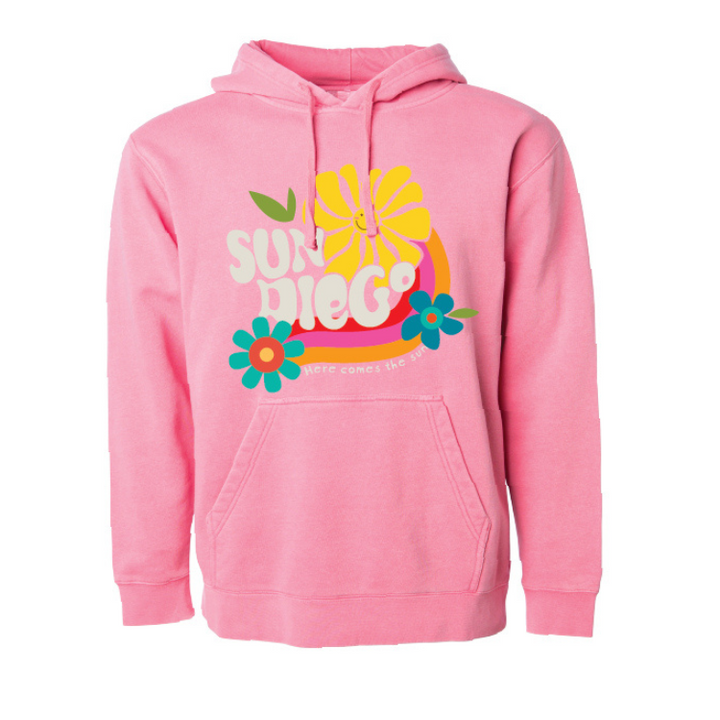 SunDiego Here Comes The Sun Hoodie - Pigment Pink - Sun Diego Boardshop