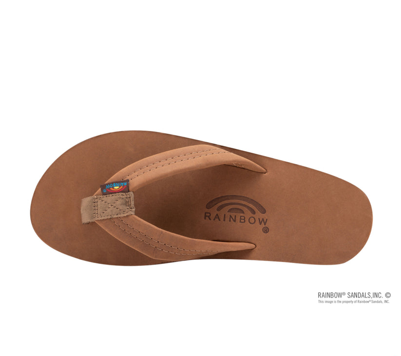 RAINBOW SANDALS Men's Single Layer Premier Leather with Arch Support 1" Strap - REDWOOD - Sun Diego Boardshop