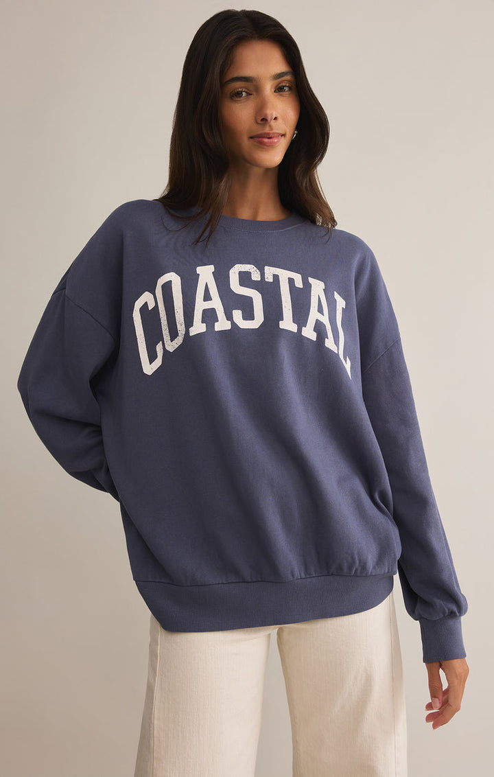 Z-Supply Coastal Sunday Sweatshirt - WORN BLUE - Sun Diego Boardshop