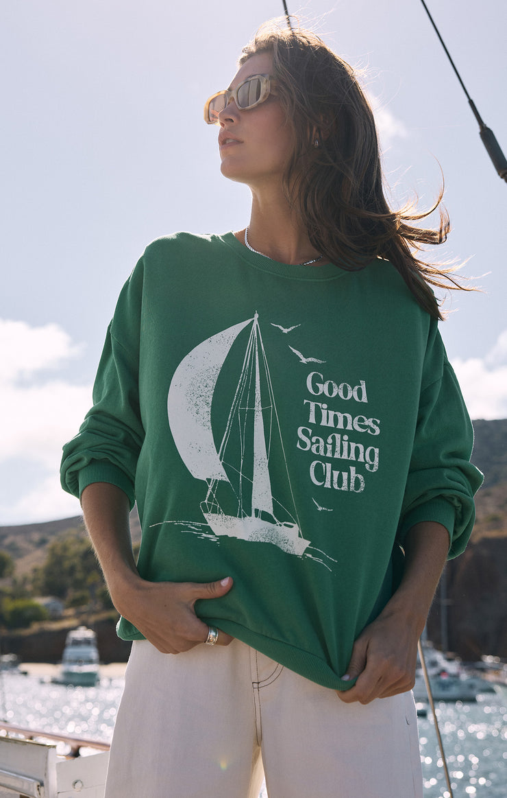 Z-Supply Sail Away Sunday Sweatshirt - BOTANICAL GREEN - Sun Diego Boardshop