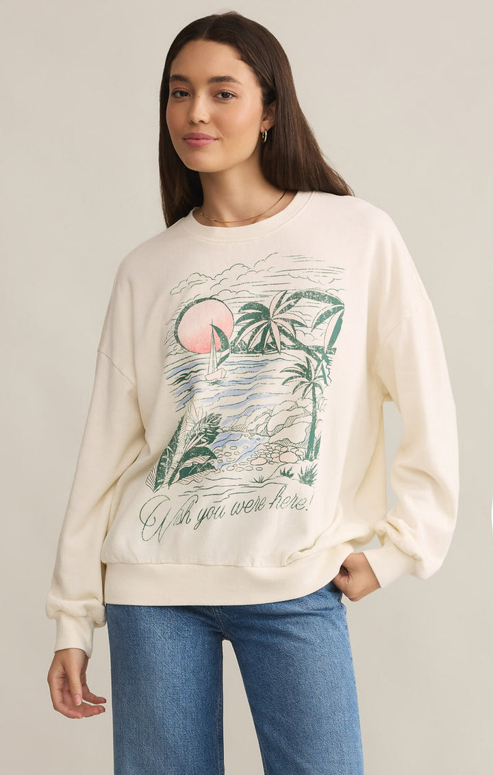 Z-Supply Wishes Sunday Sweatshirt - SEA SALT - Sun Diego Boardshop