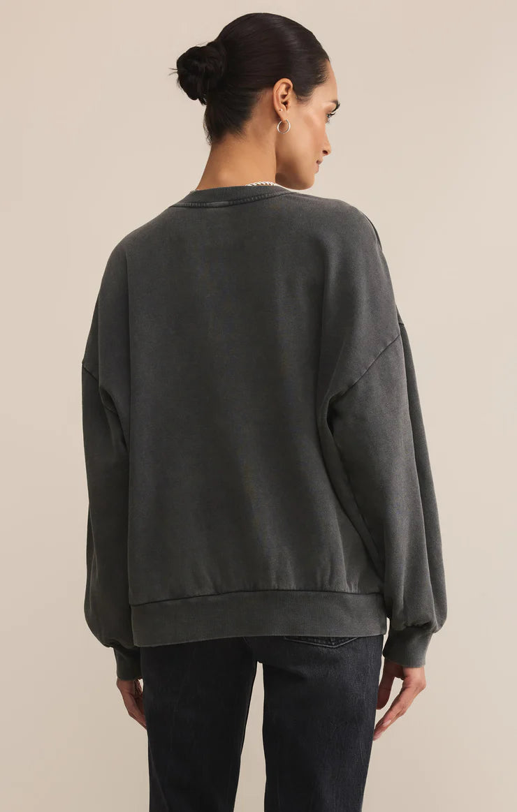 Z-Supply Varsity Sunday Sweatshirt - Black Sand - Sun Diego Boardshop