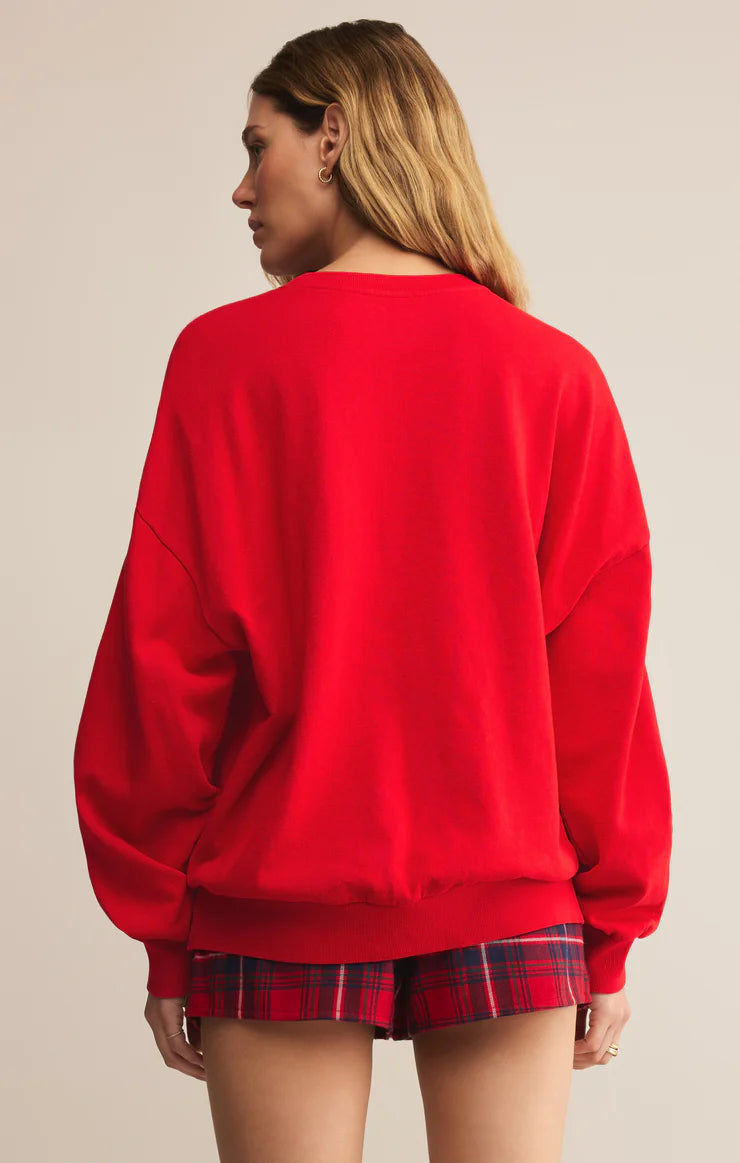 Z-Supply Very Merry Sunday Sweatshirt - Festive Red