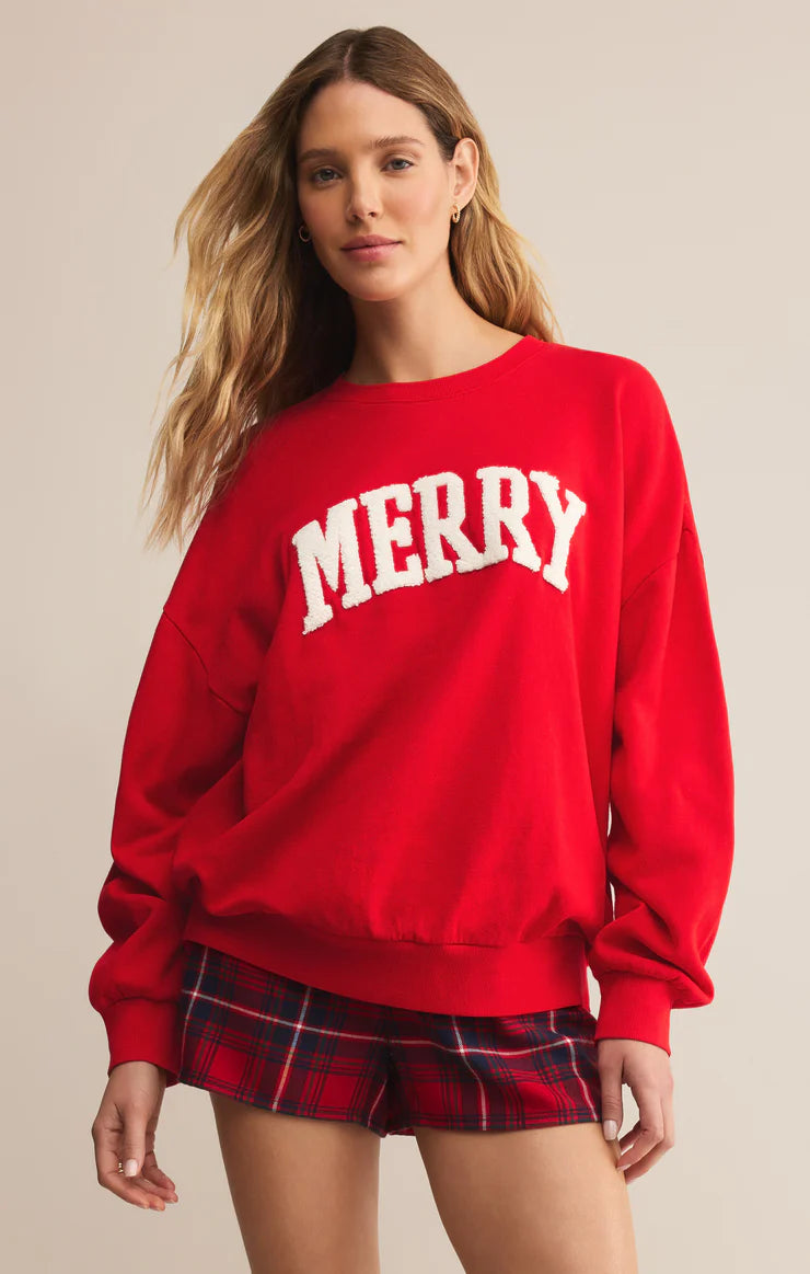Z-Supply Very Merry Sunday Sweatshirt - Festive Red