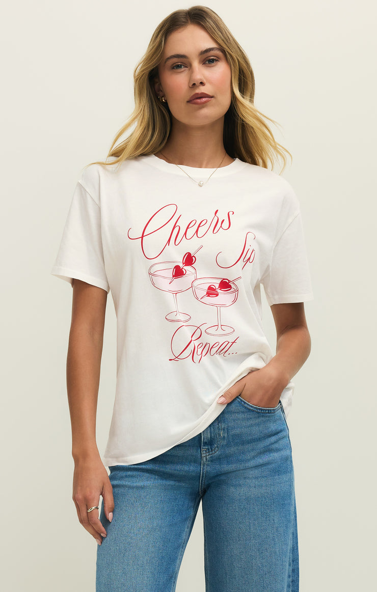 Z-Supply Cheers Boyfriend Tee - Sea Salt - Sun Diego Boardshop