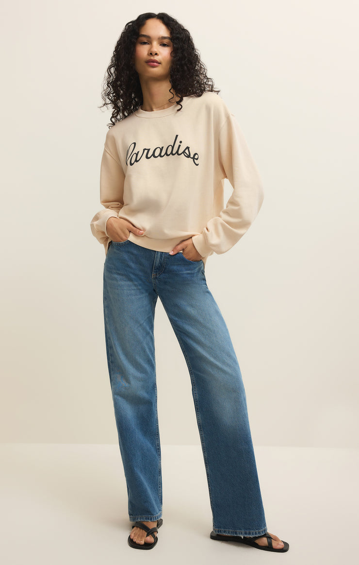 Z-Supply Paradise Boyfriend Sweatshirt - Linen - Sun Diego Boardshop