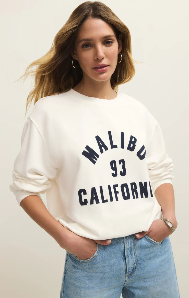 Z-Supply Malibu Boyfriend Sweatshirt - Sea Salt - Sun Diego Boardshop